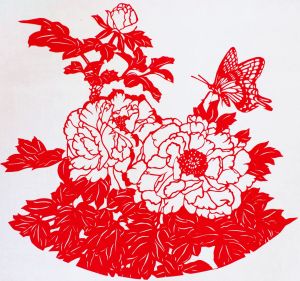 Peony and Butterfly by Liu Bingyu's Papercutting