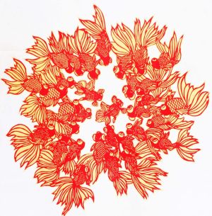 golden fishes by Liu Bingyu's Papercutting