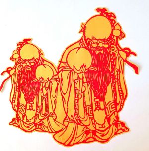 God of Longevity by Liu Bingyu's Papercutting