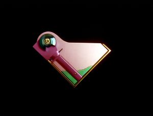 Brooche titanium 1995 anodized by Laurent - Max De Cock
