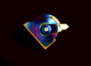 Brooche titanium 1995 anodized by Laurent - Max De Cock